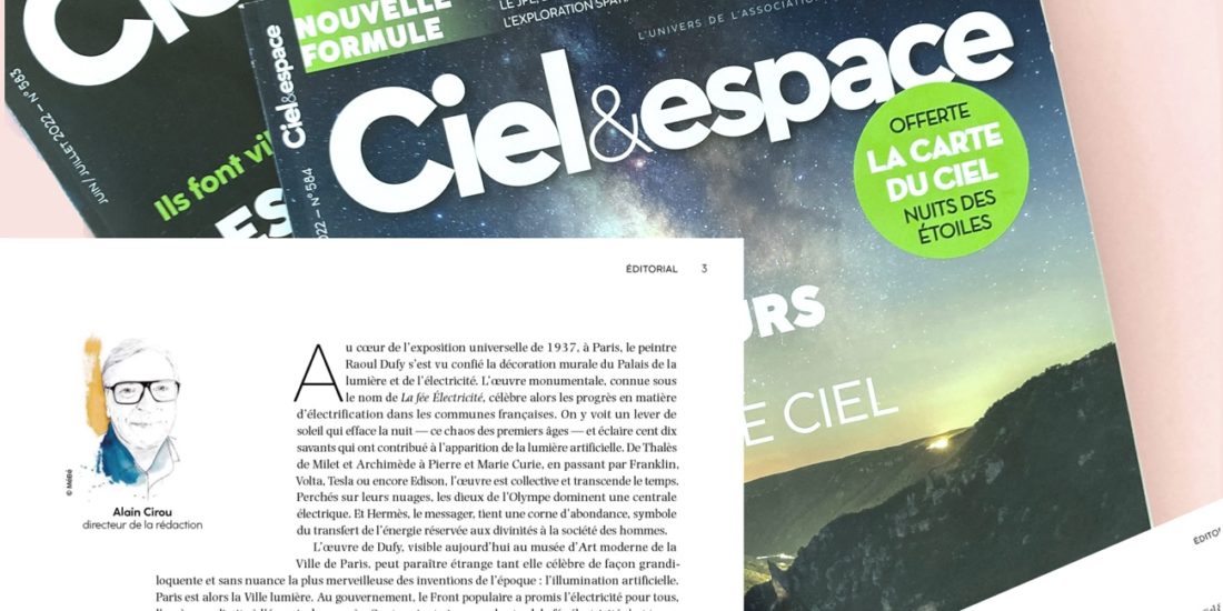 Portrait édito de Ciel&espace par MéBé studio illustratrice freelance