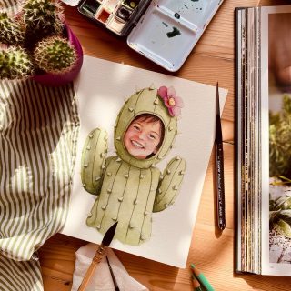 Jour 4 du challenge @inktober avec le mot « cactus  » 

Pas trop d’idée donc j’ai déguisé un enfant en 🌵 

Ouiiiii ça peut marcher avec pas mal de mots  me direz vous… (hi hi je garde l’idée💡)

Vous ne connaissez pas encore le challenge Inktober ? Facile : pendant tout le mois d’octobre, 1 jour = 1 mot = 1 dessin (ici vous verrez surtout des portraits à l’aquarelle… et des enfants déguisés peut être 😂🤭)

#inktober #déguisement #aquarellepainting