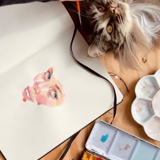 Version filmée de cette page de mon carnet 📒 

 #sketchbookdrawing #portraitaquarelle #watercolorpainting #watercolorportrait portraitpainting