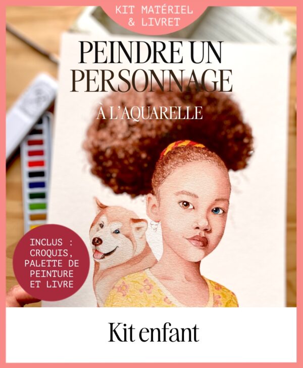 apprendre peindre à l'aquarelle - kit enfant - modele Malia