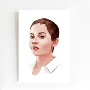 enveloppe de noel portrait à peindre a l'aquarelle