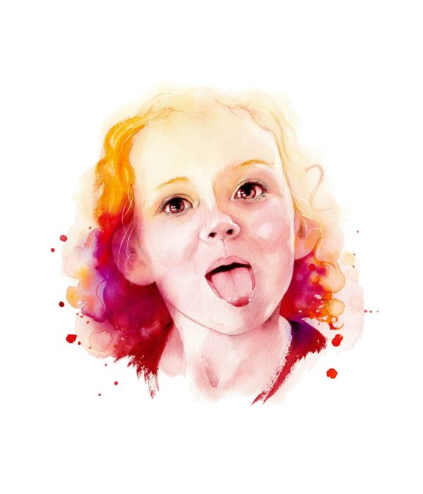 portrait aquarelle sur photo